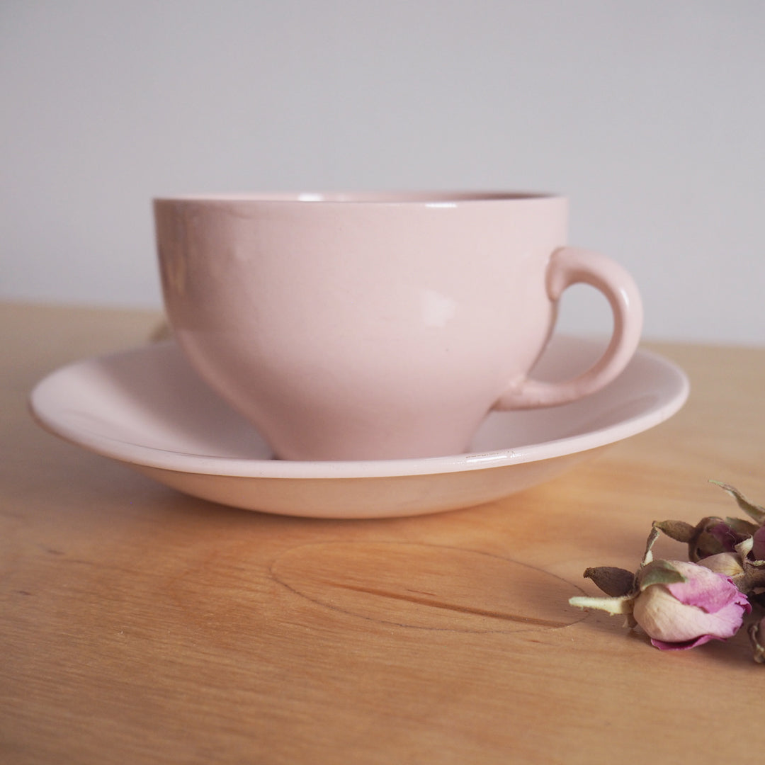 Bougie unie vieux rose parfum lessive fraîche