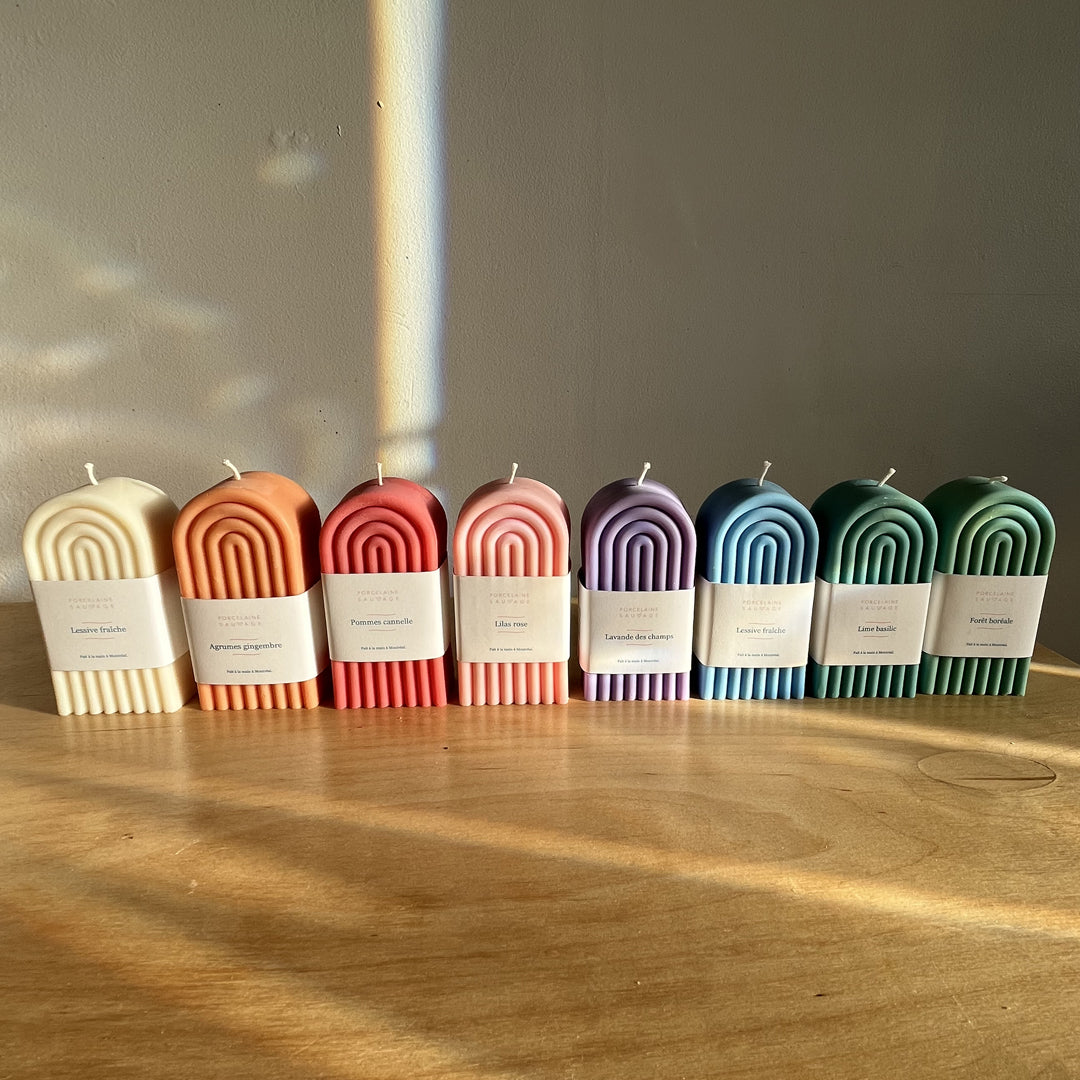 Bougie arc-en-ciel parfumée